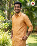 Art Silk Dhoti Set with Gold Zari -Gazel