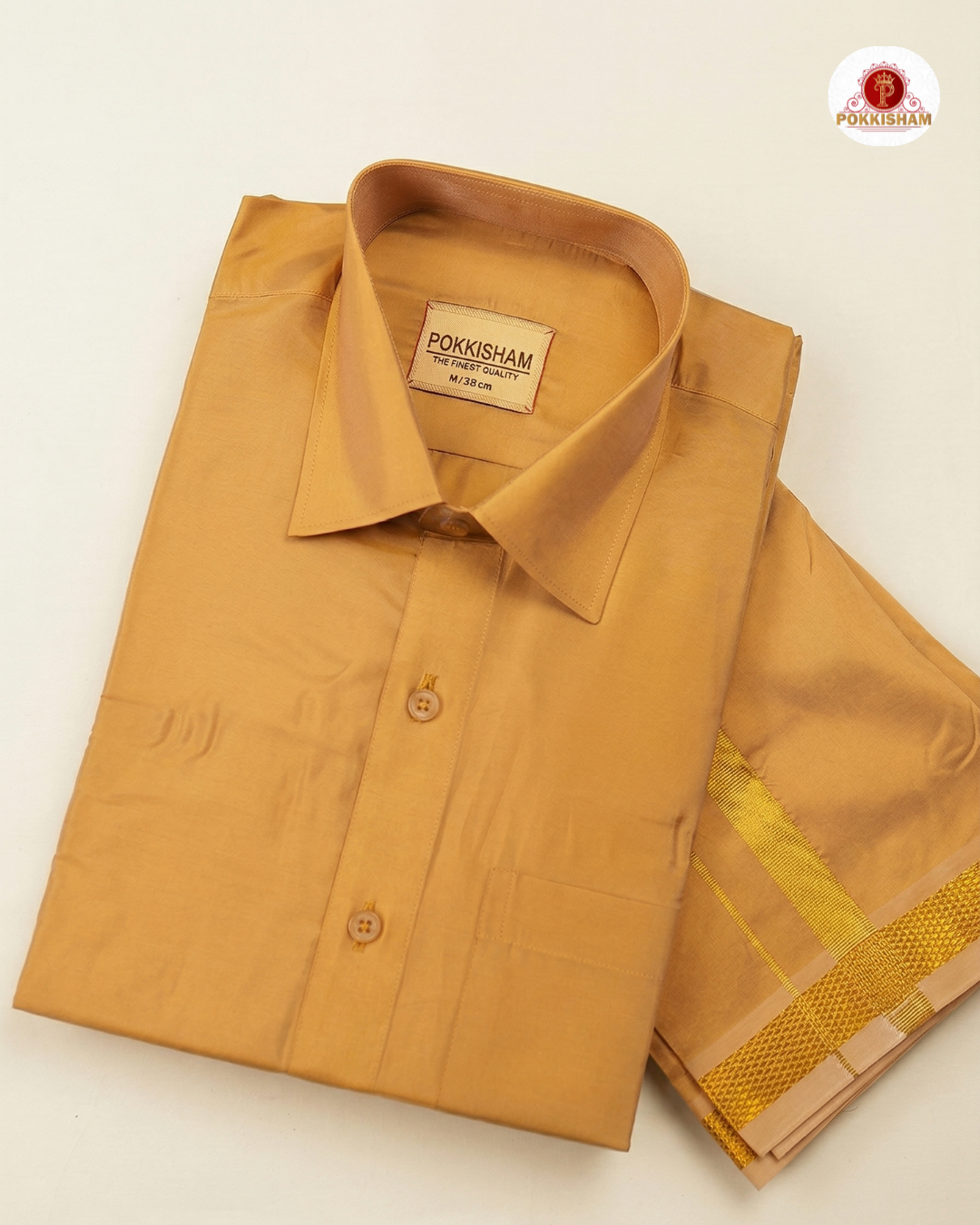Art Silk Dhoti Set with Gold Zari -Gazel