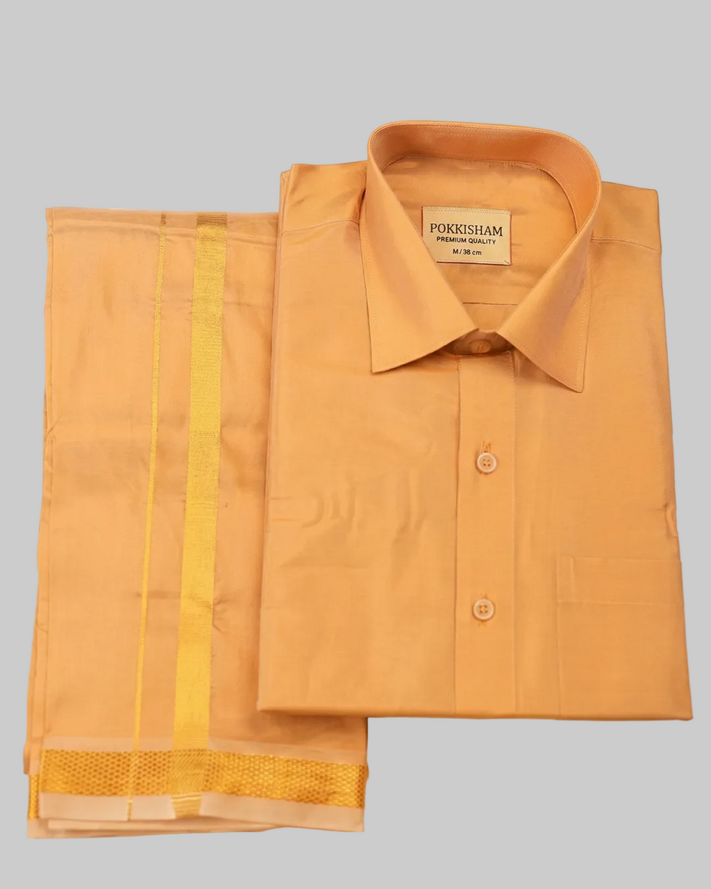 Art Silk Dhoti Set with Gold Zari -Gazel