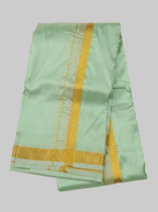 Premium Silk Dhoti Set with Gold Zari -   Marine Grey