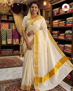 Kerala pure 100%  Cotton With plain