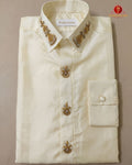 Aari Work Men's Shirt - Peacock