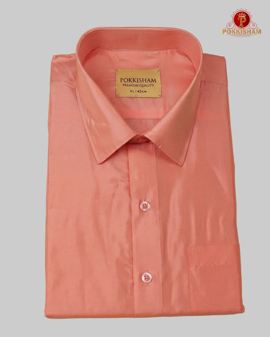 Premium Art Silk Shirt Only  -  Pinkish Peach