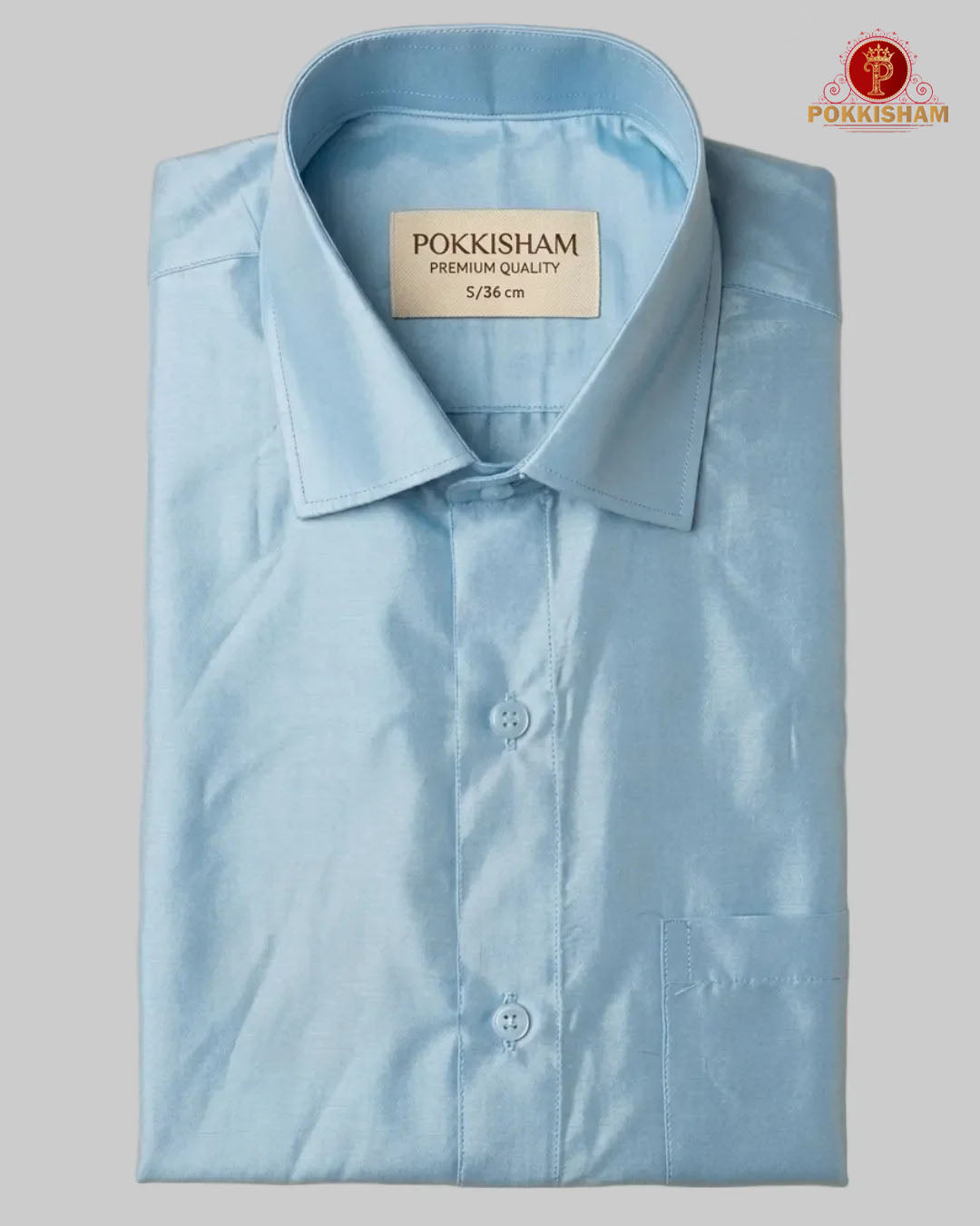 Premium Art Silk Shirt Only  - Sky Blue