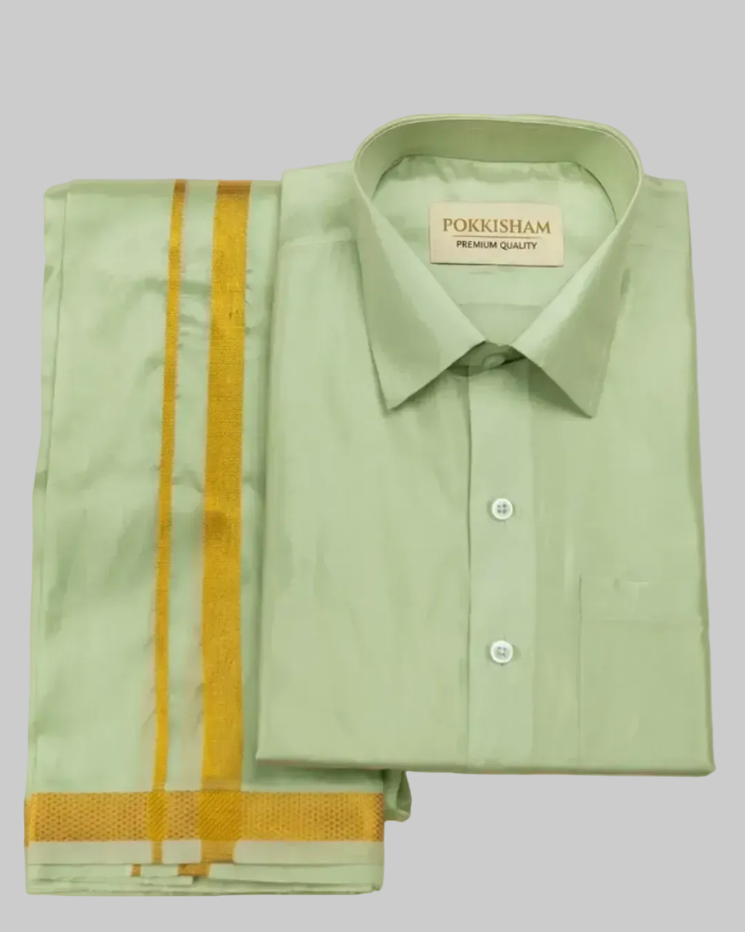 Art Silk Dhoti Set with Gold Zari   - Pistha