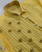 Luxury Aari Work Wedding Silk Dhoti Set - (HandCrafted)