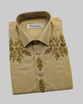 Luxury Aari Work Wedding Silk Dhoti Set - (HandCrafted)