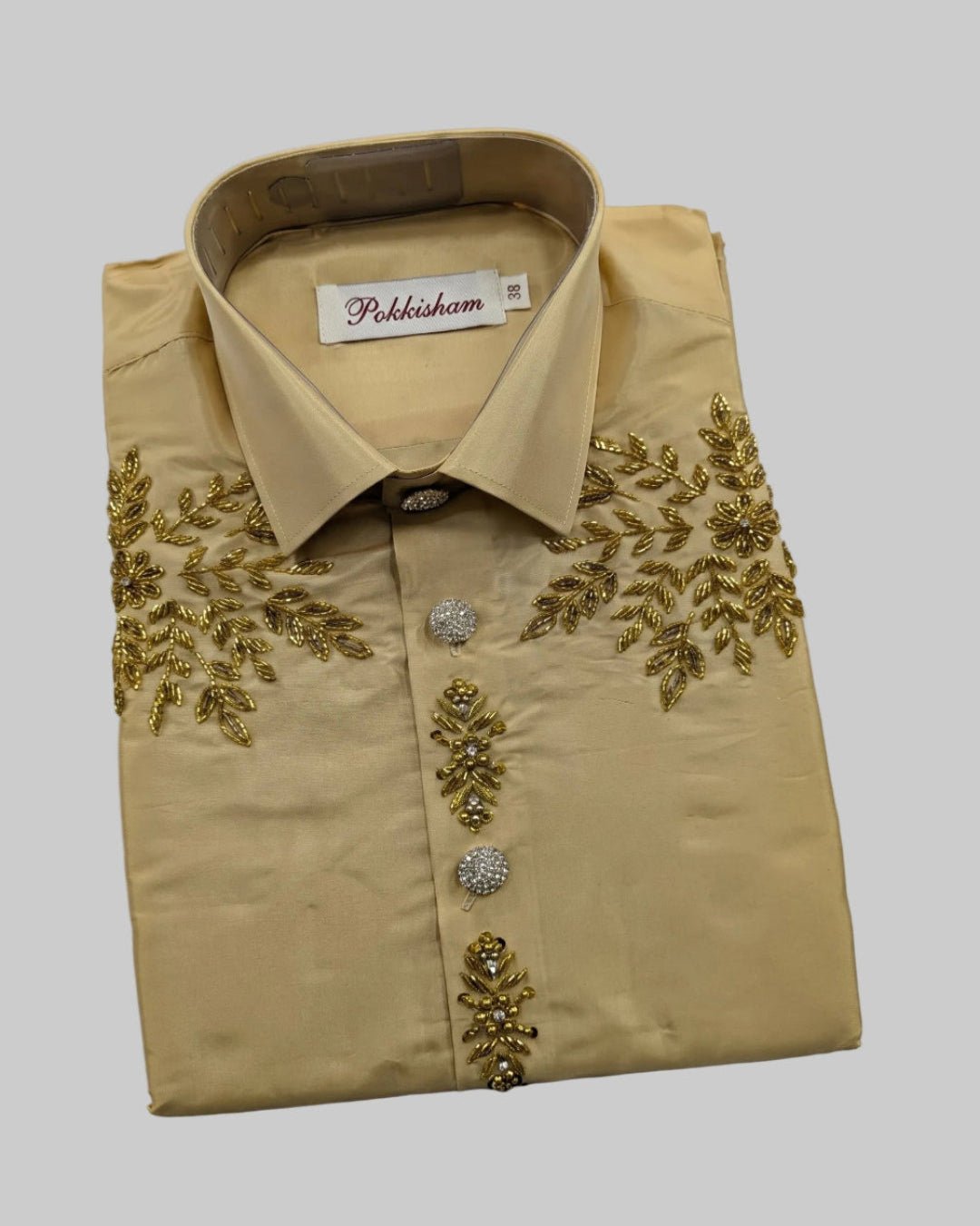 Luxury Aari Work Wedding Silk Dhoti Set - (HandCrafted)