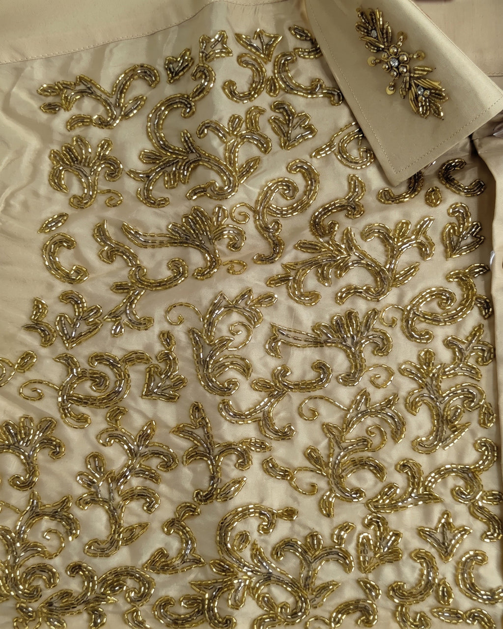 Luxury Aari Work Wedding Silk Dhoti Set - (HandCrafted)