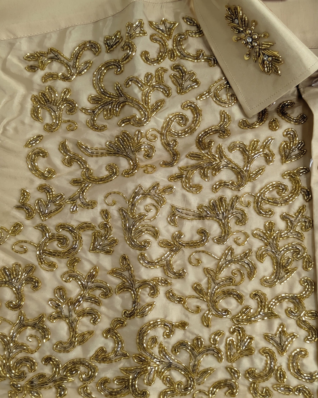 Luxury Aari Work Wedding Silk Dhoti Set - (HandCrafted)